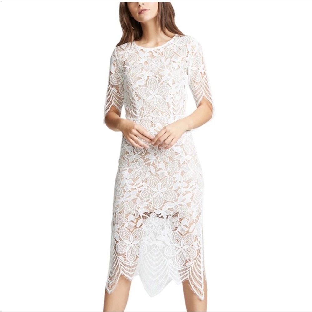 For Love & Lemons white lace backless midi dress